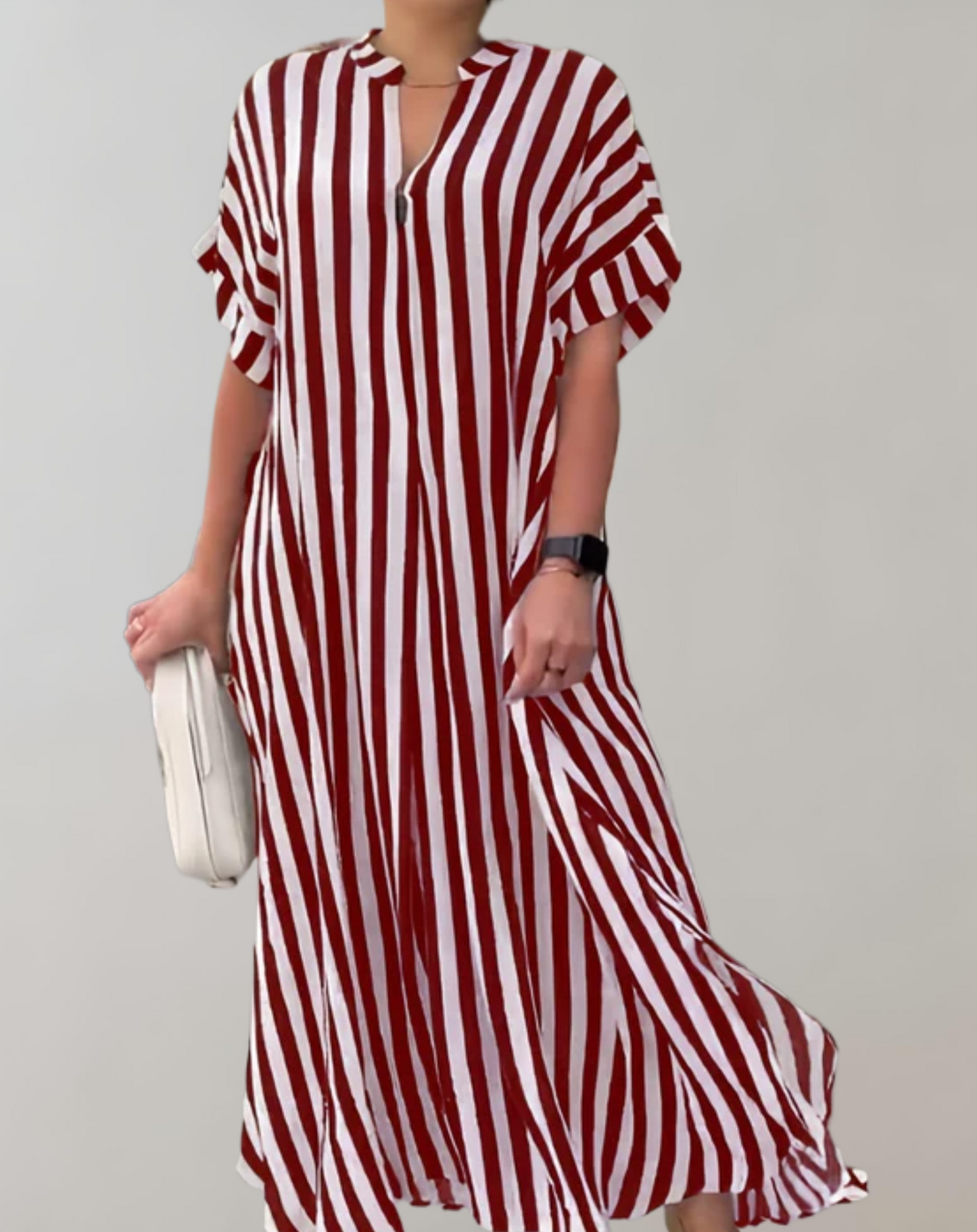 Levoire | Robe D'Été À Col En V Robe Légère Décontractée Rot