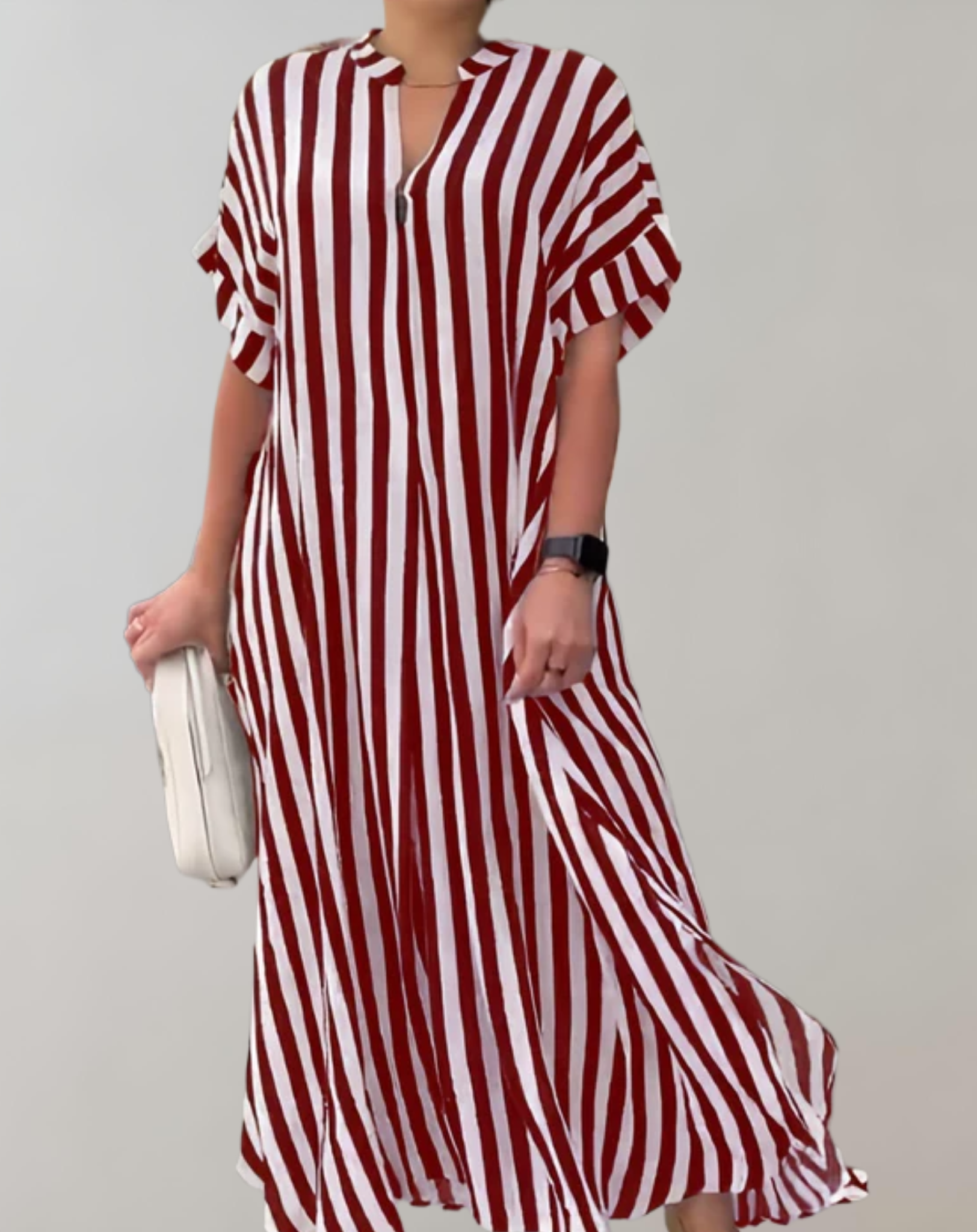 Levoire | Robe D'Été À Col En V Robe Légère Décontractée Rot