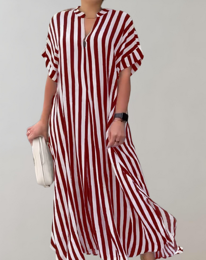 Levoire | Robe D'Été À Col En V Robe Légère Décontractée Rot