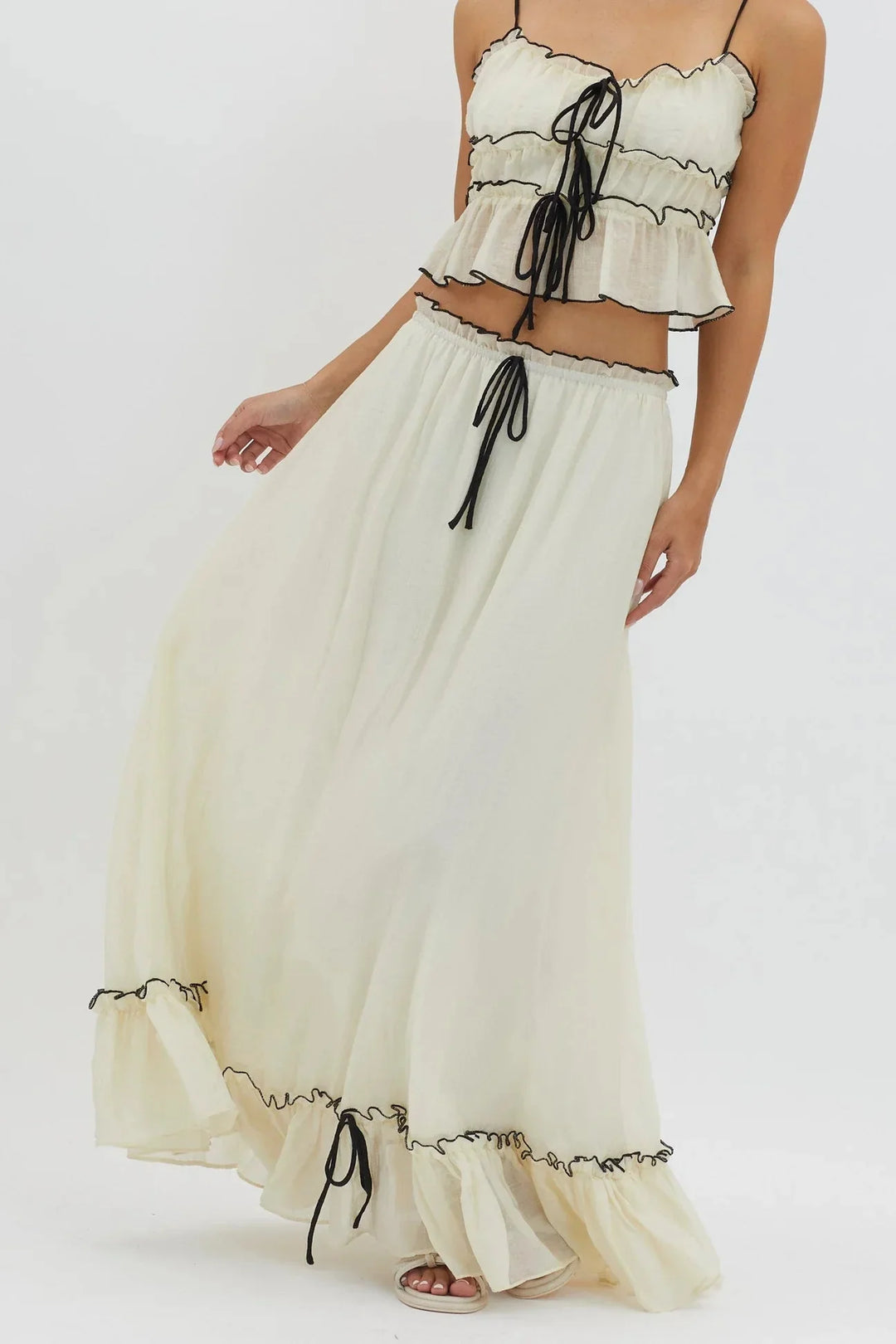 Levoire | Ensemble Top Maxi Manches Nouvelles Vêtements D'Été Ensemble Deux Pièces