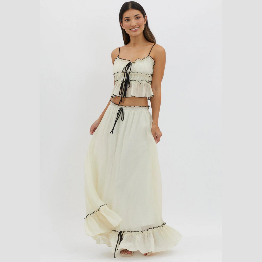 Levoire | Ensemble Top Maxi Manches Nouvelles Vêtements D'Été Ensemble Deux Pièces