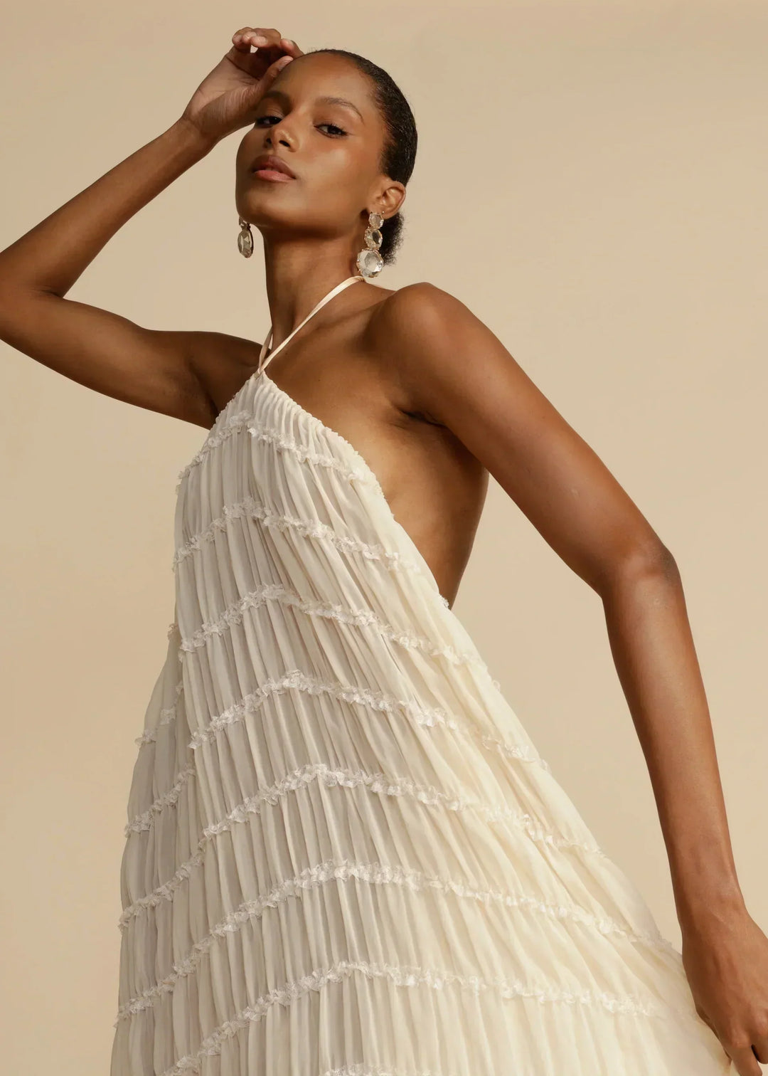 Levoire | Top Chiffon Dos Ouvert Ensemble Combiné Vêtements D'Été Pour Femmes