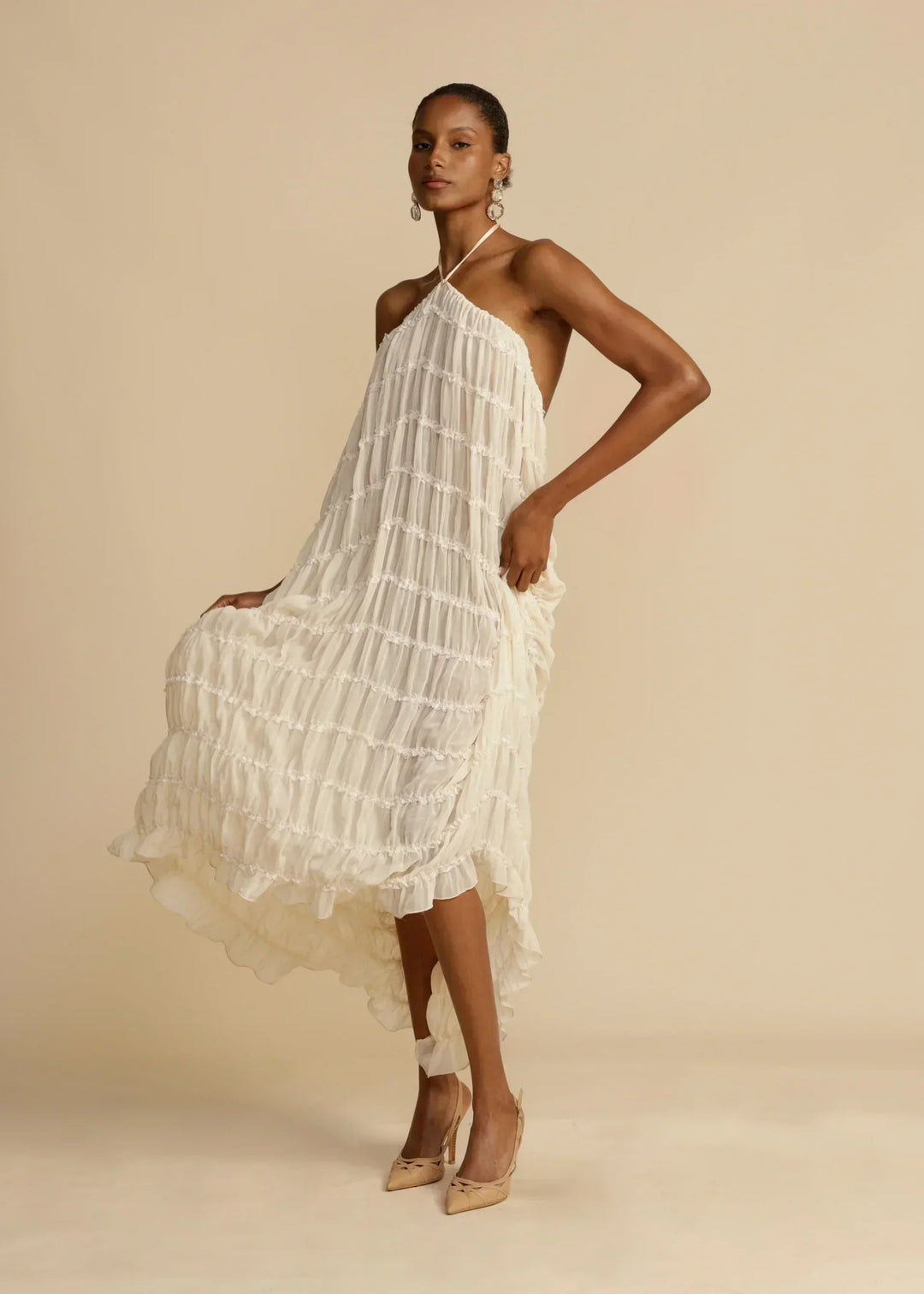 Levoire | Top Chiffon Dos Ouvert Ensemble Combiné Vêtements D'Été Pour Femmes