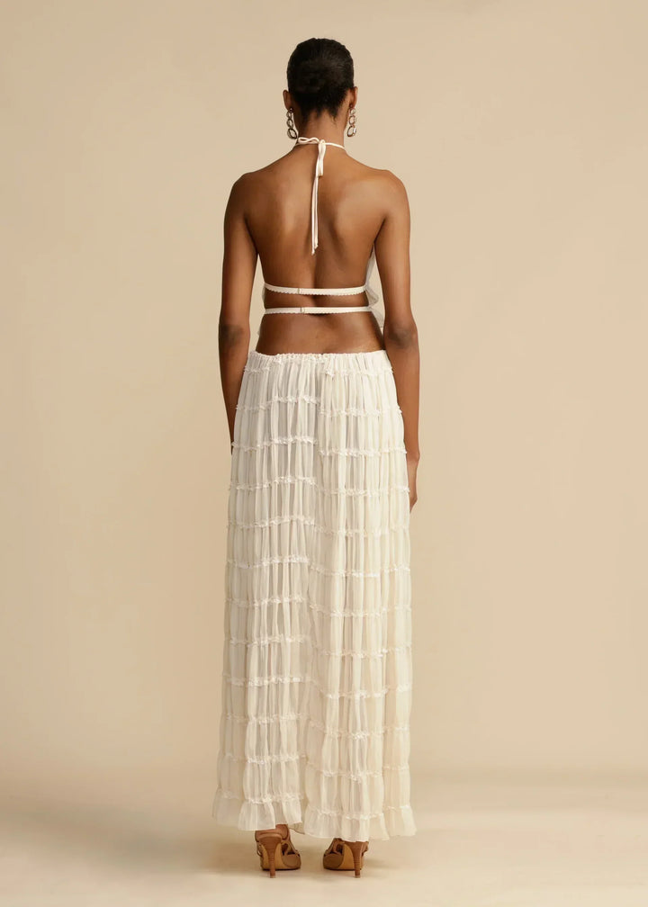 Levoire | Top Chiffon Dos Ouvert Ensemble Combiné Vêtements D'Été Pour Femmes