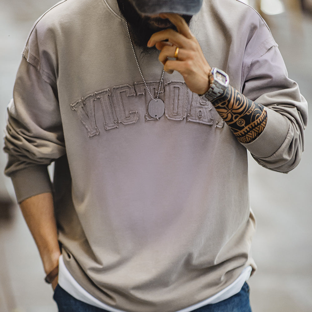 Levoire | Lettre Vintage Patch Couleur Dégradée Sweat À Capuche