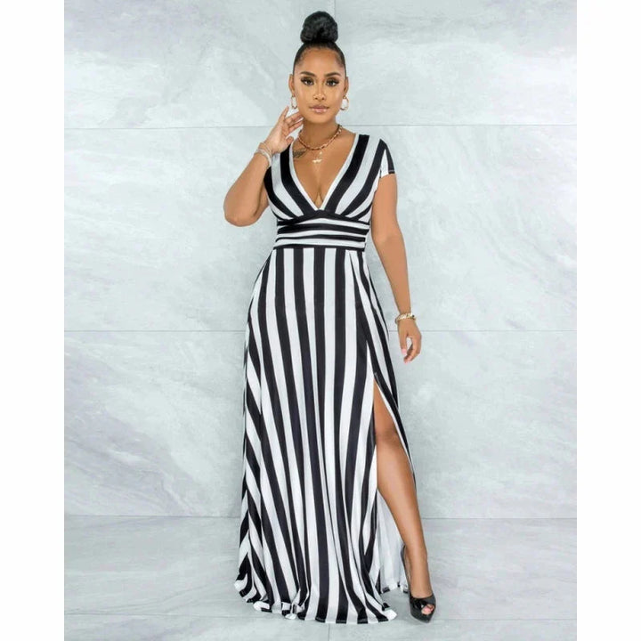 Levoire | Robes Rayées Taille Haute