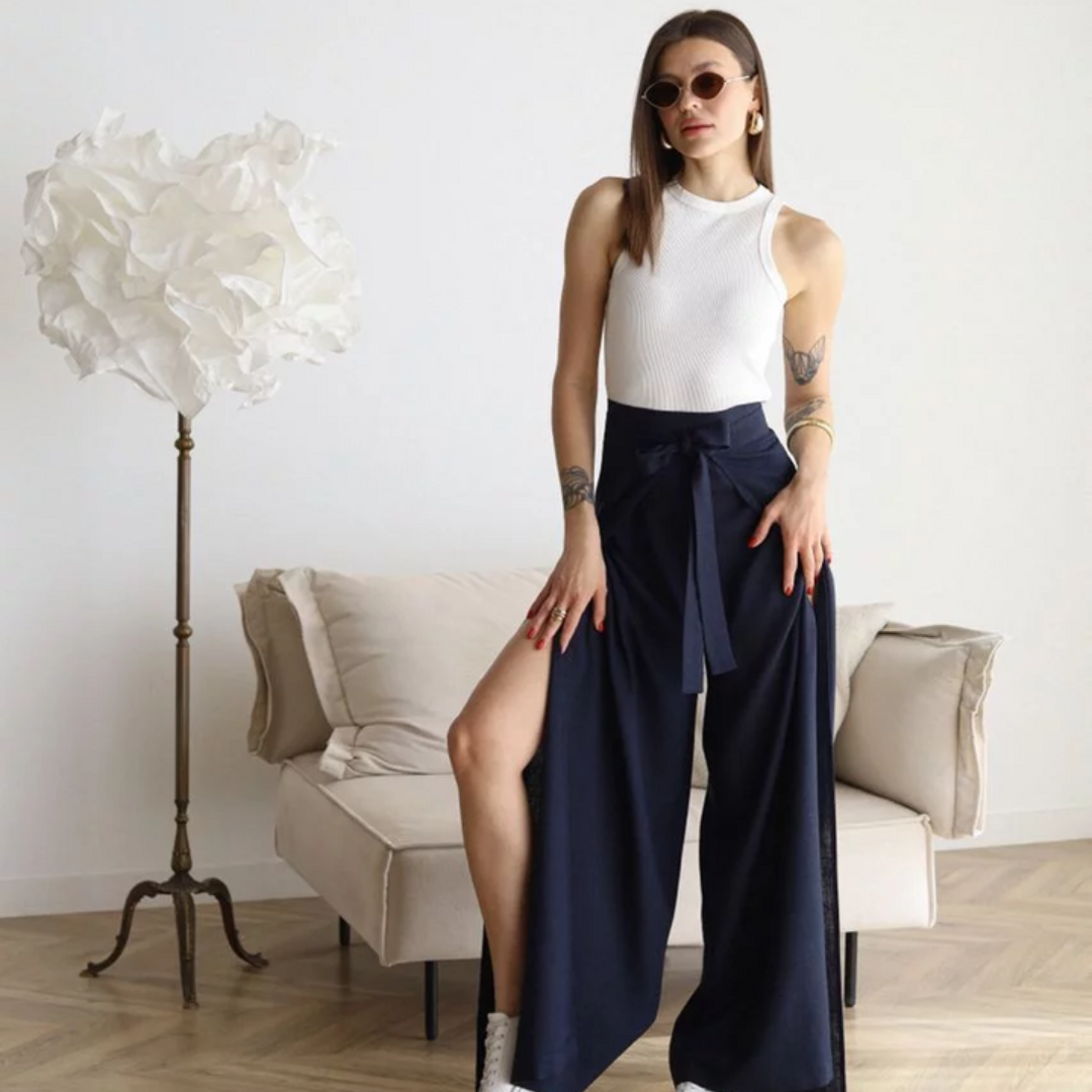 Levoire | Pantalon Large Pour Femmes Avec Lacets Look D'Été