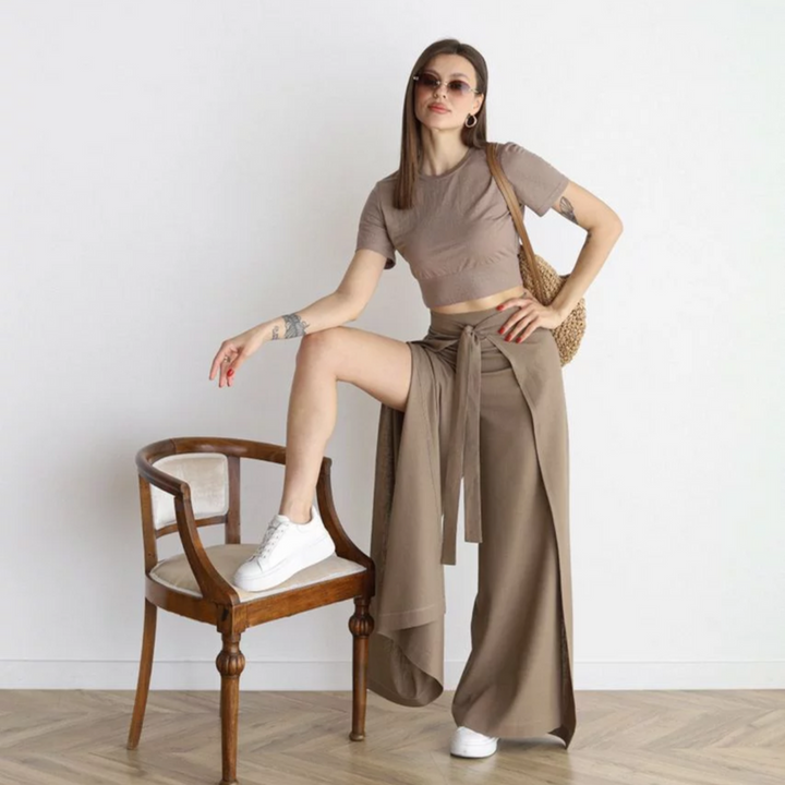 Levoire | Pantalon Large Pour Femmes Avec Lacets Look D'Été