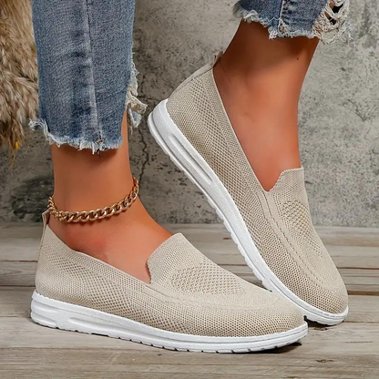 Levoire | Chaussures Tricotées Baskets De Randonnée Confortables Pour Femmes Beige