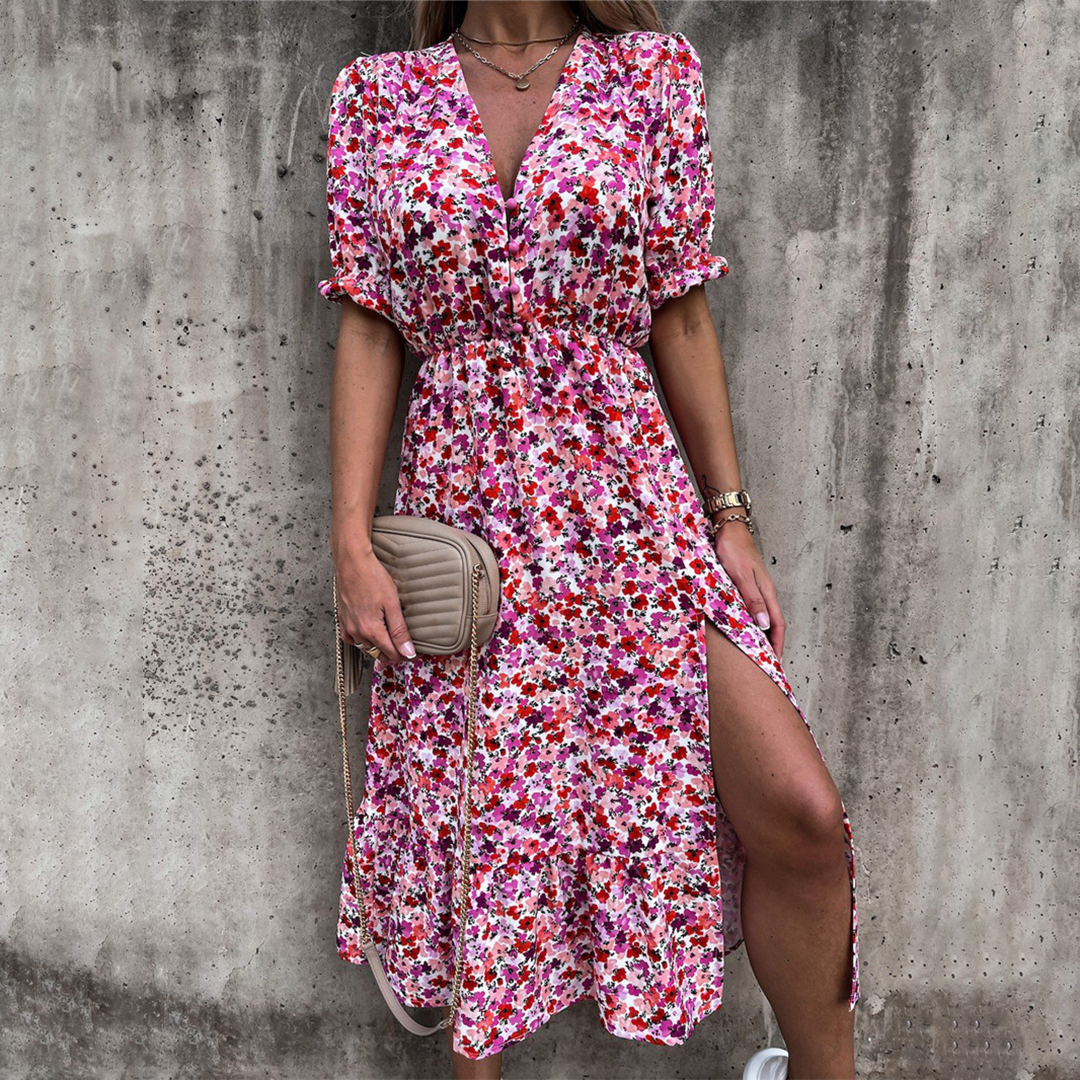 Levoire | Robe De Loisirs Avec Fente rose rouge