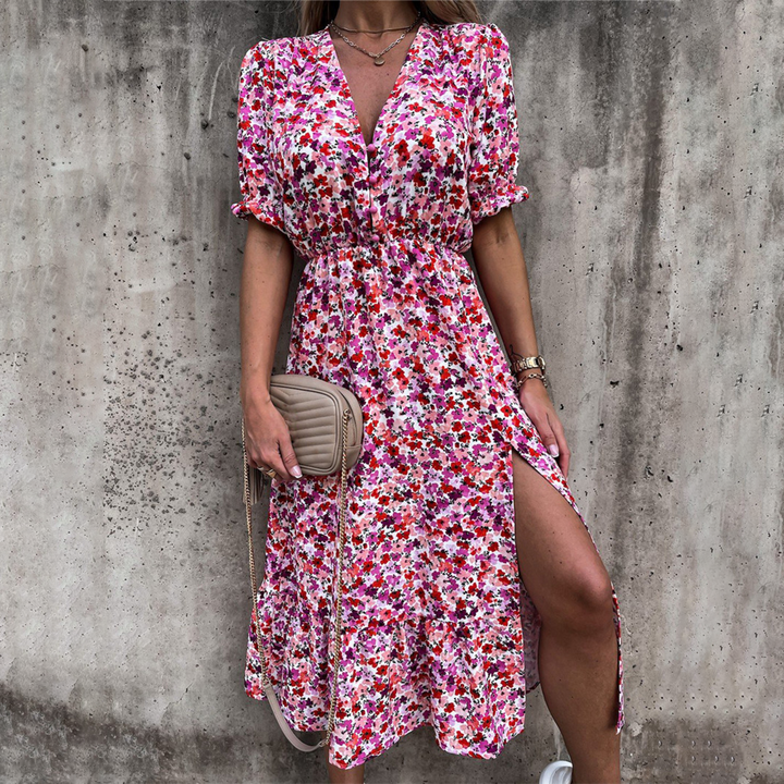 Levoire | Robe De Loisirs Avec Fente rose rouge