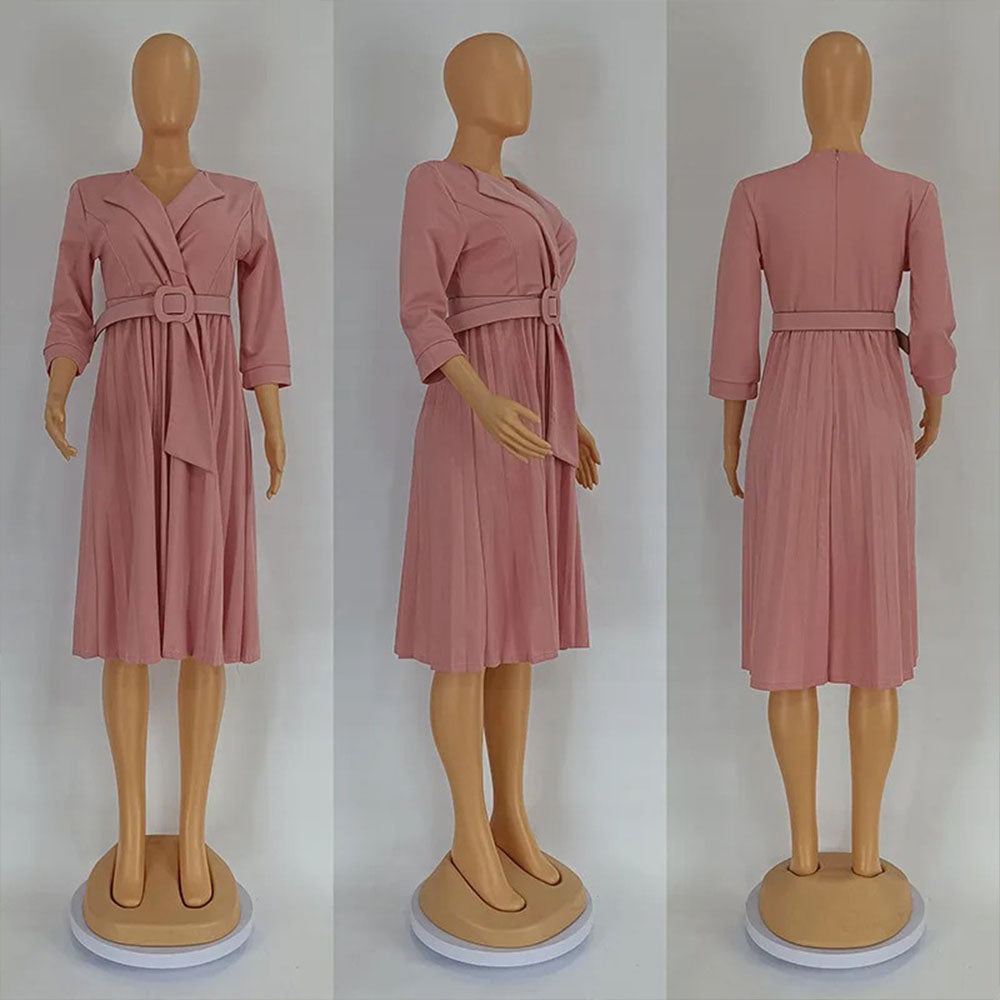 Levoire | Robe Courte Plissée À Bretelles Avec Ceinture À Décolleté En V