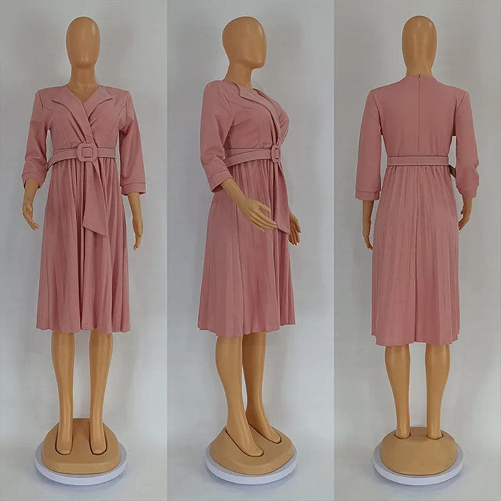 Levoire | Robe Courte Plissée À Bretelles Avec Ceinture À Décolleté En V