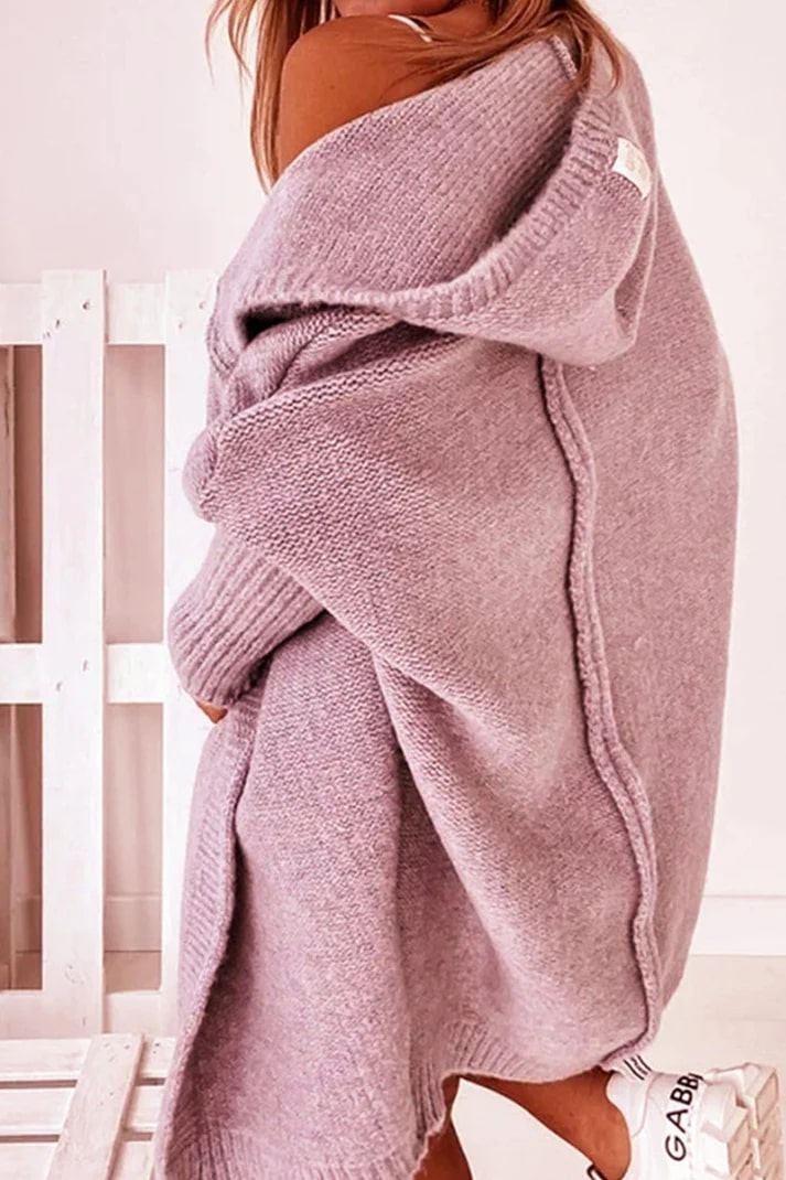 Levoire | Pull À Capuche En Tricot Grande Taille Élégant Rosa