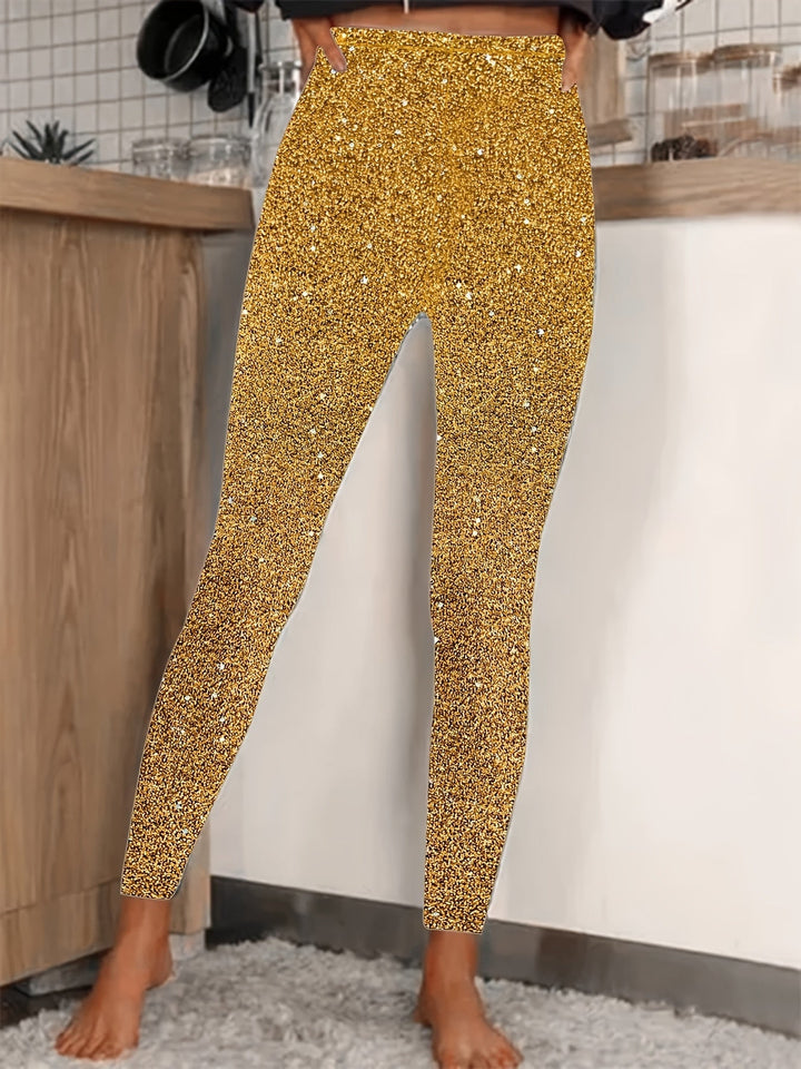 Levoire | Leggings Paillettes Haute Taille Brillantes & Confortables Or