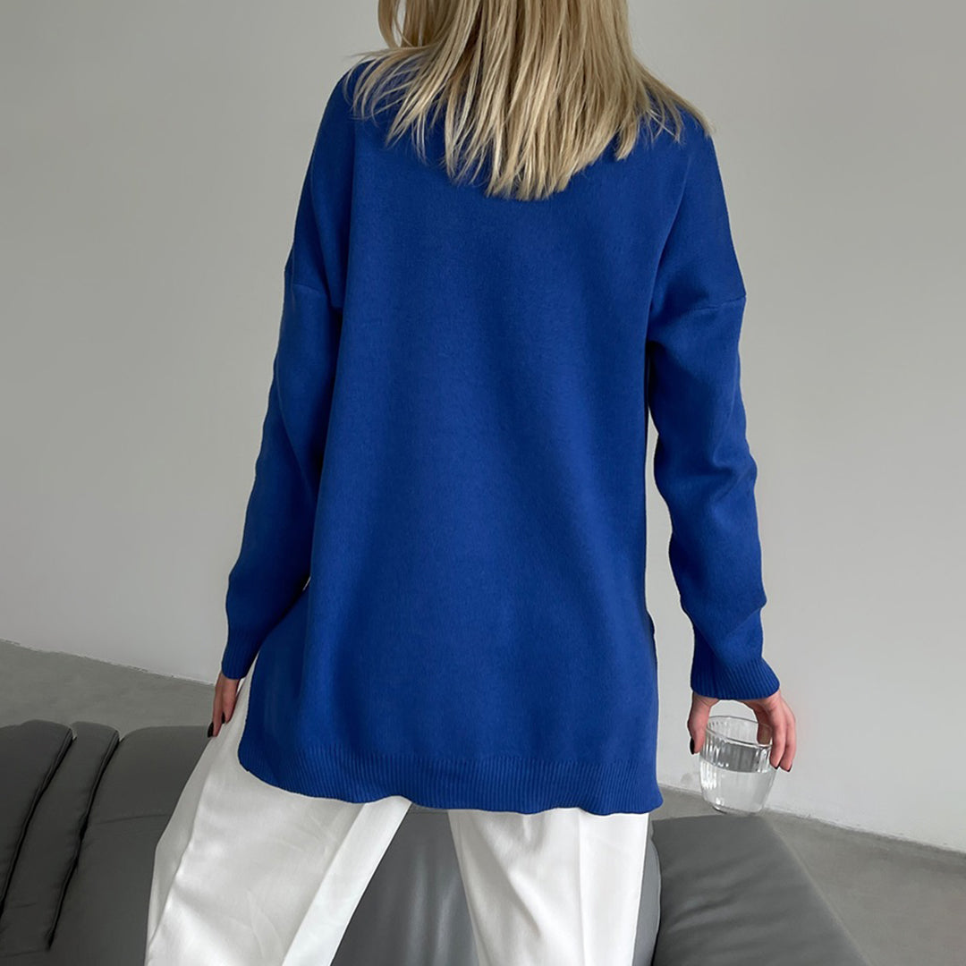 Levoire | Élégant Tricot À Fente Latérale Avec Col