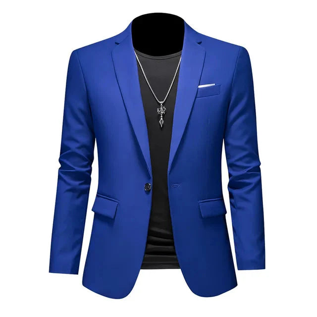 Levoire | Veste Pour Hommes Slim Fit À Un Bouton Vêtements Formels Bleu