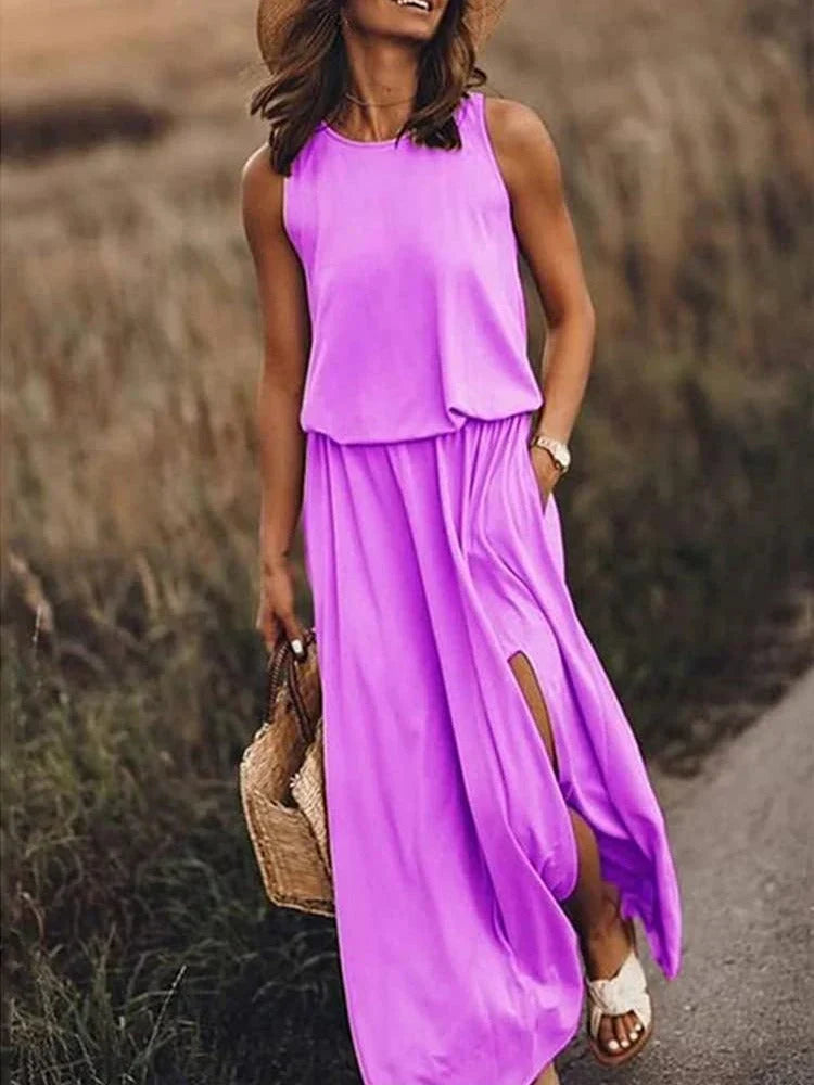 Levoire | Robe Maxi Blanche Décontractée Rosa