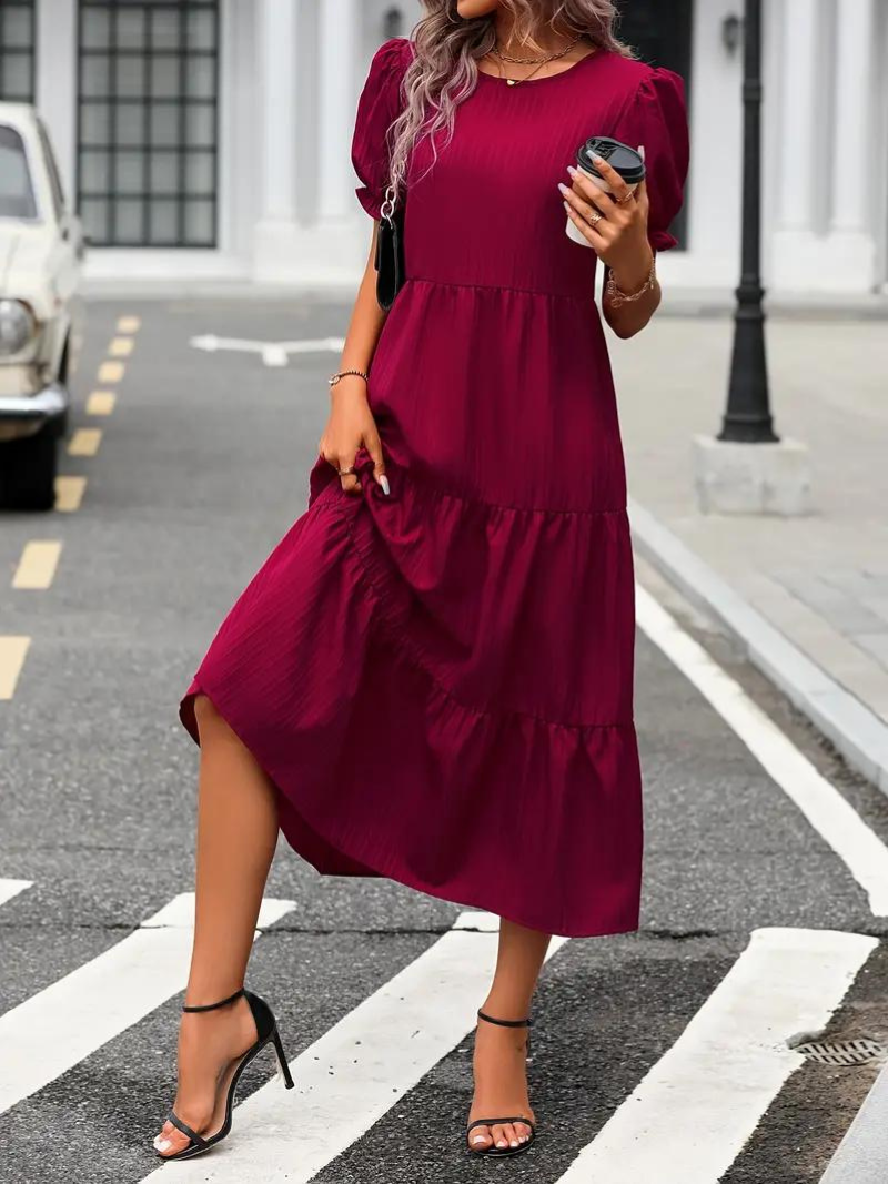 Levoire | Robe, Manches Bouffantes, Raffiné, Robe Midi, Robe D'Été
