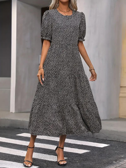 Levoire | Robe, Manches Bouffantes, Raffiné, Robe Midi, Robe D'Été Noir