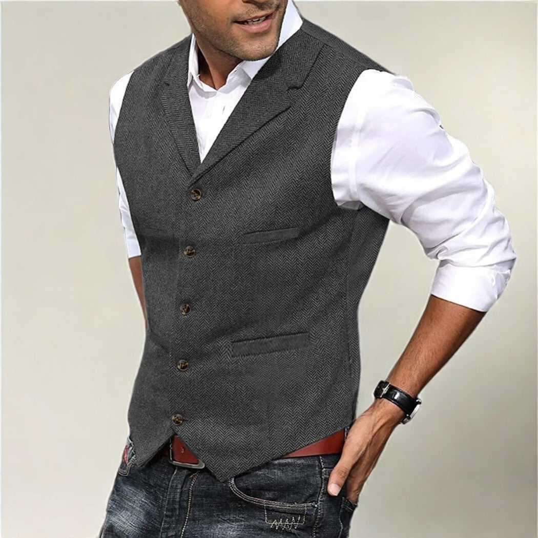 Levoire | Gilet Classique Pour Hommes Gris