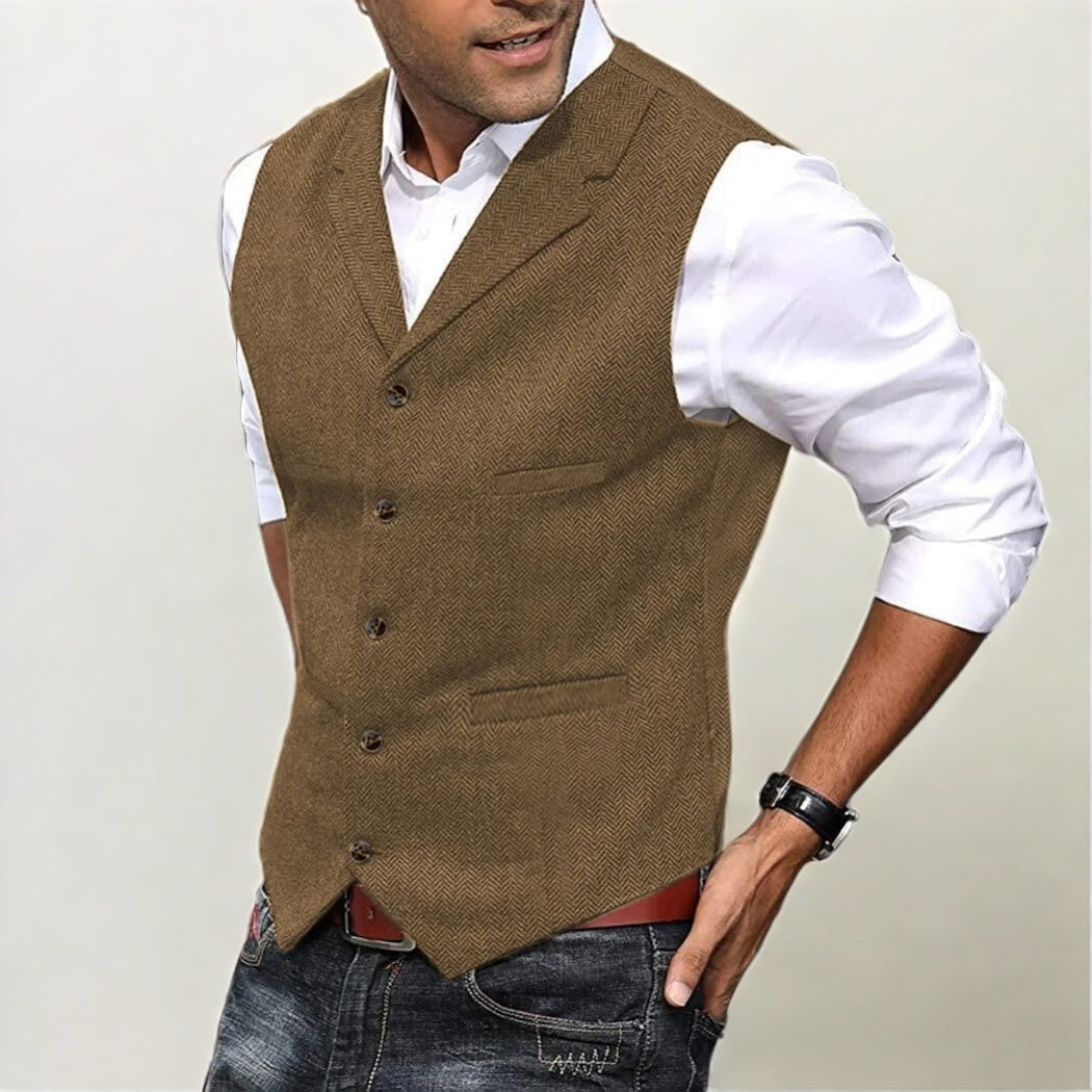 Levoire | Gilet Classique Pour Hommes Braun