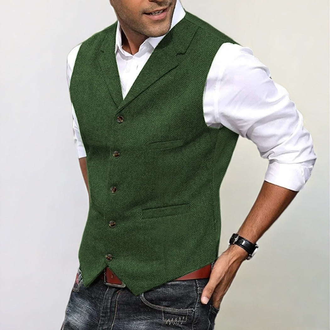 Levoire | Gilet Classique Pour Hommes Vert