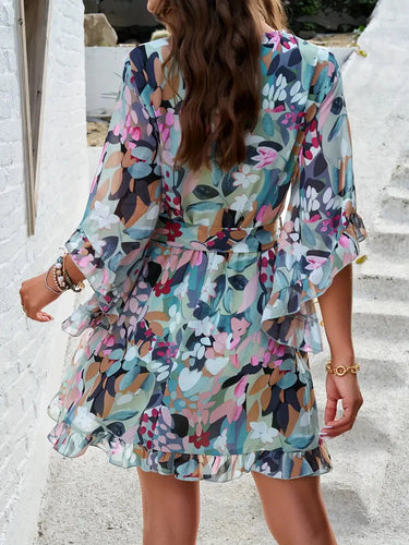 Levoire | Robe À Volants, Fleurie, Manches Courtes, Robe D'Été, Robes De Soleil