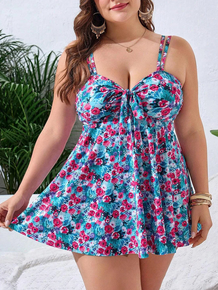 Levoire | Monokini Rayé Push-Up Bleu