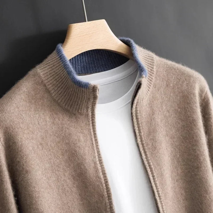 Levoire | Veste en cachemire avec fermeture éclair Khaki