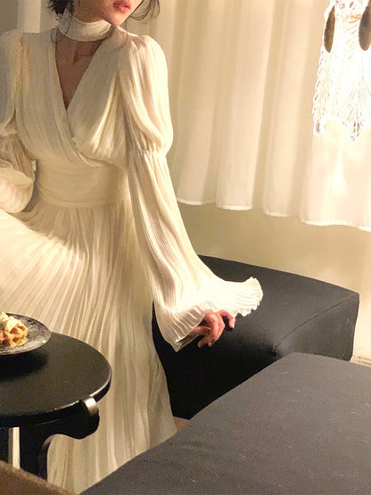 Levoire | Robe Maxi Plissée Vintage Sans Manches