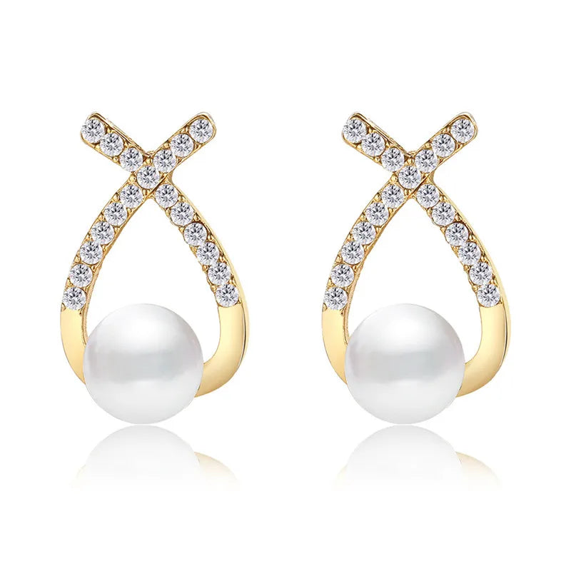 Levoire | Boucles D'Oreilles Avec Fermoir En Perles Couleur Or