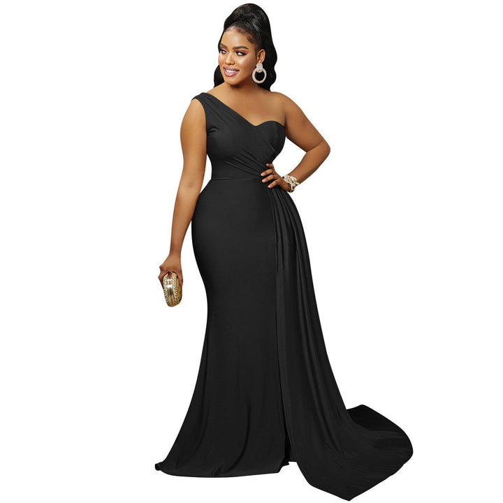 Levoire | En- Épaule Haute Combinaison Robe Maxi Noir