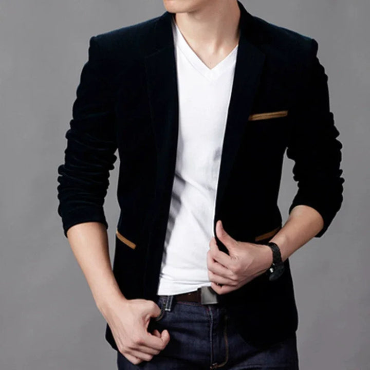 Levoire | Blazer Pour Hommes Moderne Et Étroit Pour La Vie Quotidienne Noir