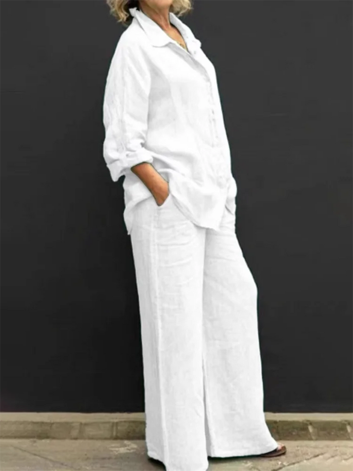 Levoire | Collection Vintage Lin En Deux Pièces Pour Femmes Blanc