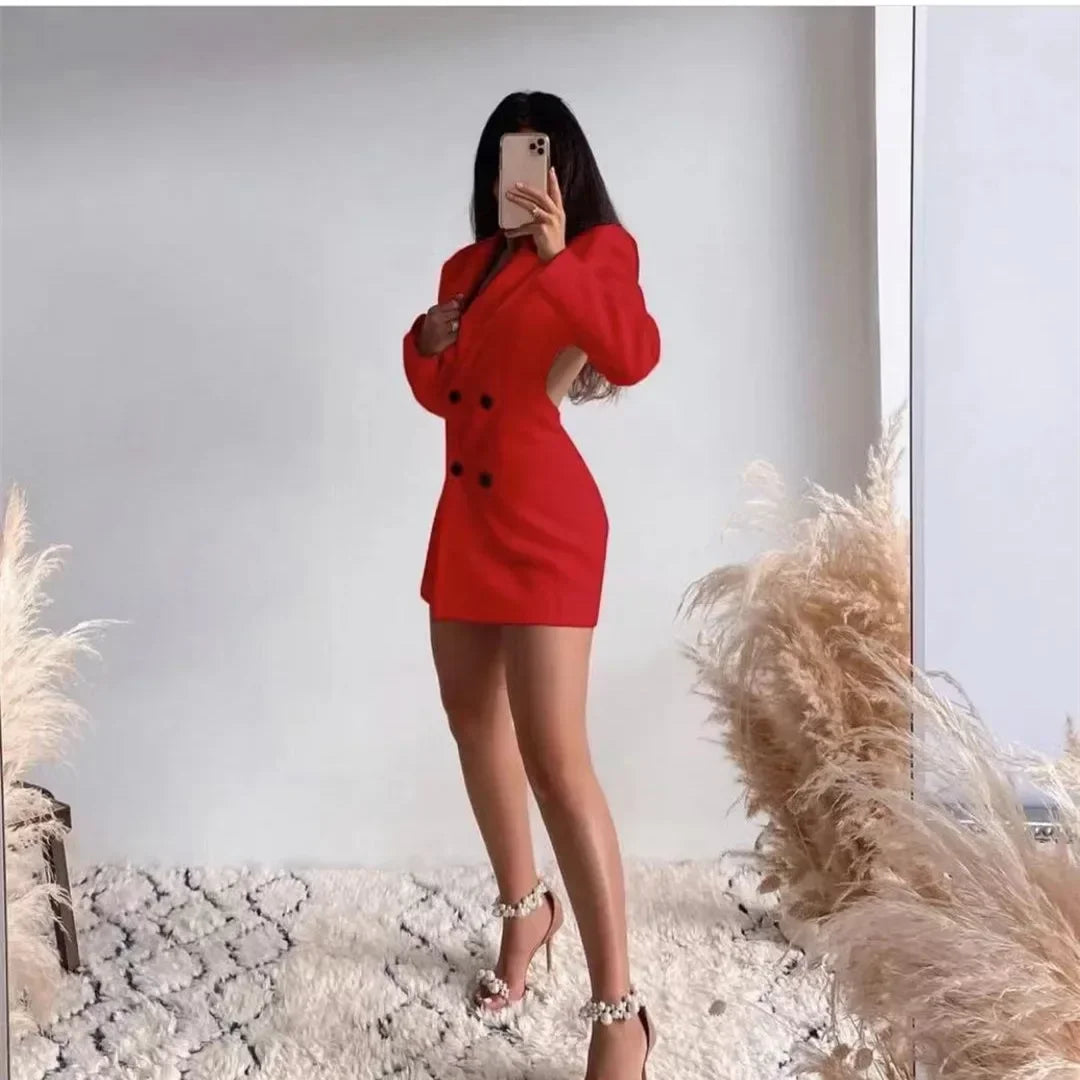 Levoire | Blazer Élégant Uni À Double Boutonnage Rot