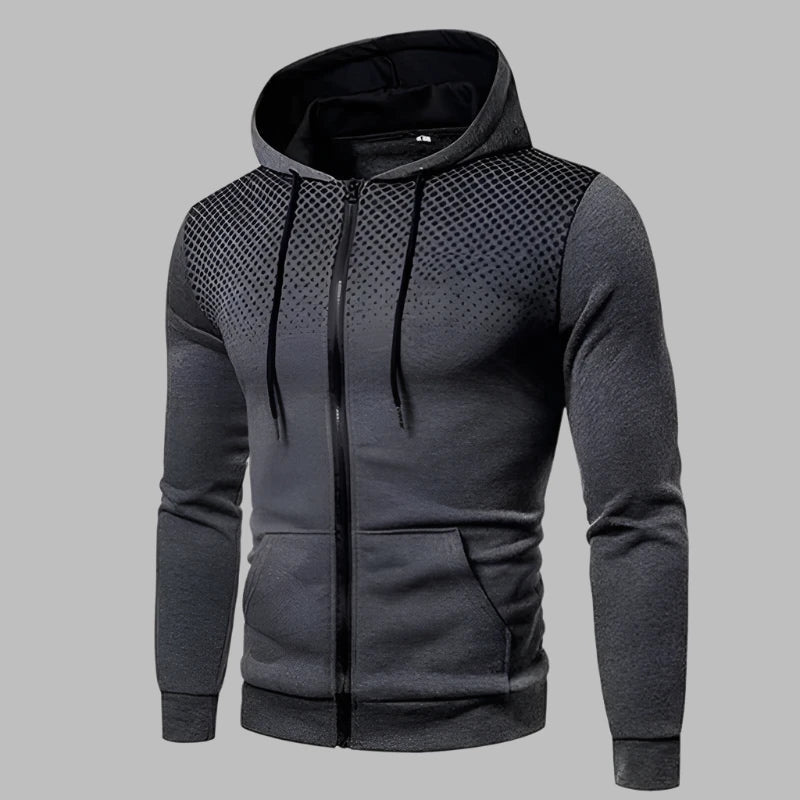 Levoire | Sweat À Capuche Sportif Pour Hommes Avec Fermeture Éclair Pour L'Entraînement Gris