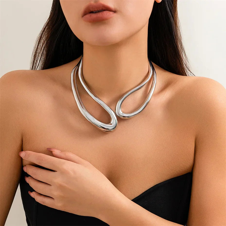 Levoire | Grand Choker En Métal Couleur argent 1