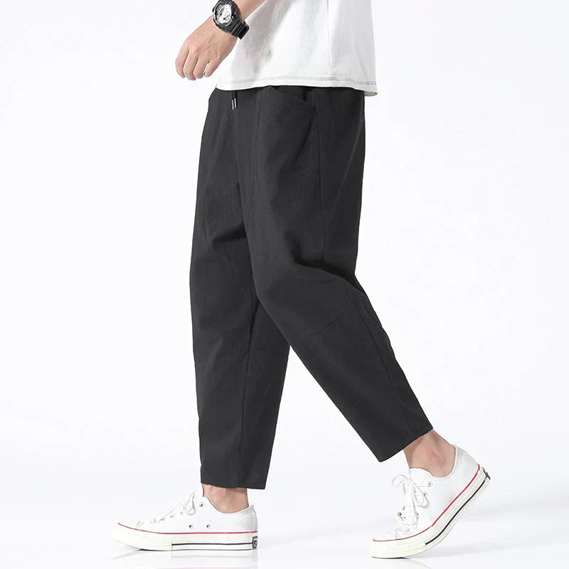 Levoire | Pantalons en lin confortables Noir