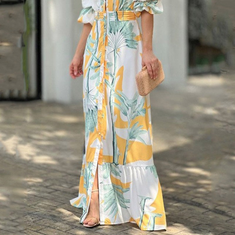 Levoire | Imprimé Court Puffermansjett Maxi Robe