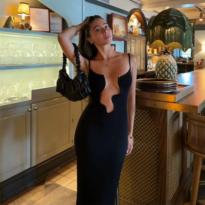 Levoire | Ouvert Robe Maxi À Col V Sans Manches