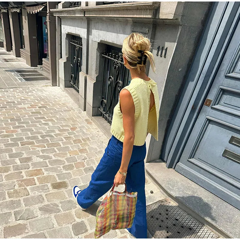 Levoire | Top Tricoté Sans Dos Avec Lacets