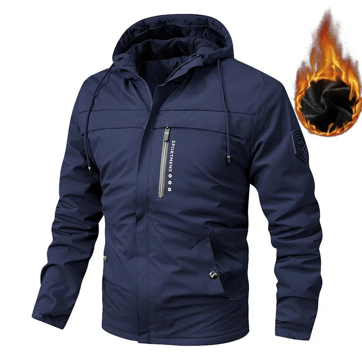 Levoire | Veste D'Hiver Pour Hommes Avec Capuche Et Polaire Bleu