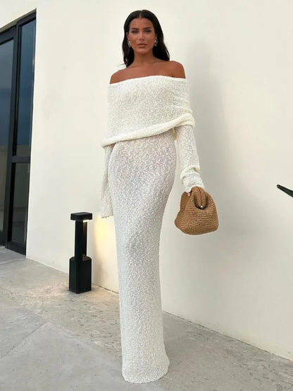 Levoire | Robe maxi à épaules dénudées Blanc