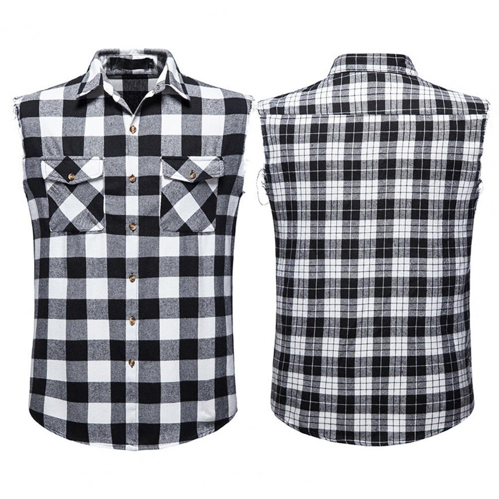 Levoire | Pour Homme Chemise Sans Manches À Pois Sombres