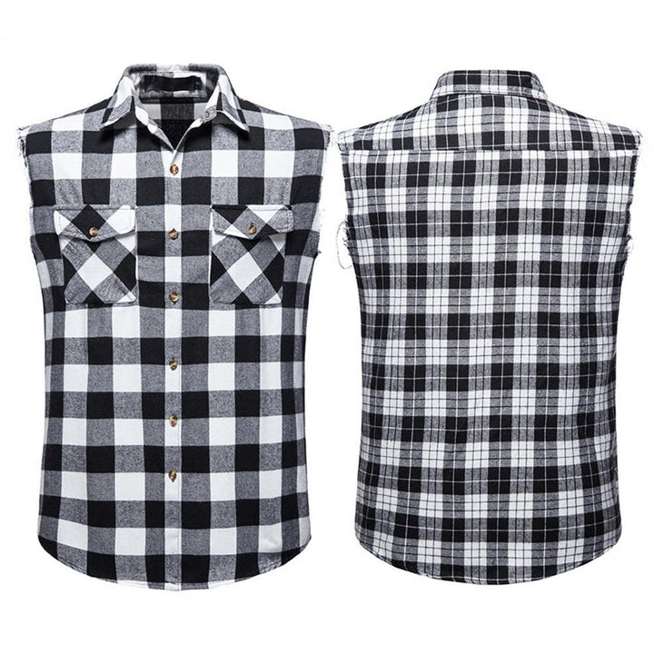 Levoire | Pour Homme Chemise Sans Manches À Pois Sombres