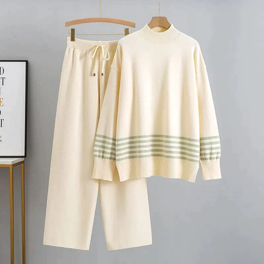 Levoire | Grande taille ensemble d'entraînement (2 pièces) Beige-Vert Une taille