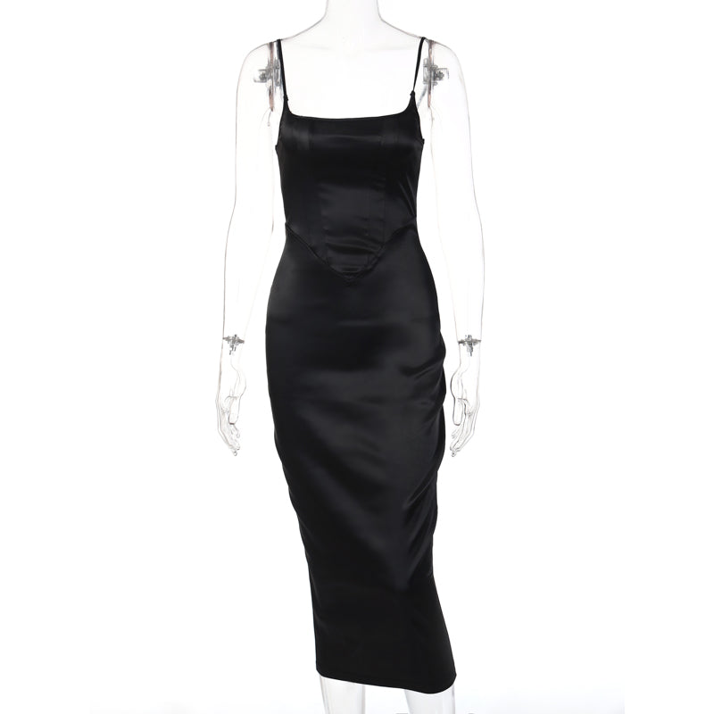Levoire | Satin Dos Nu Ouverture Robe Maxi