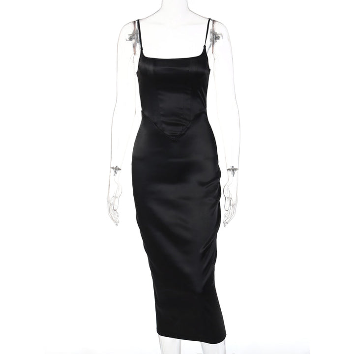 Levoire | Satin Dos Nu Ouverture Robe Maxi