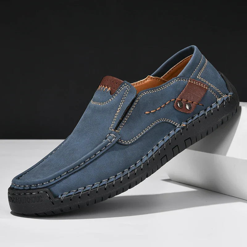 Levoire | Chaussons Cuir Souple Homme Bleu clair